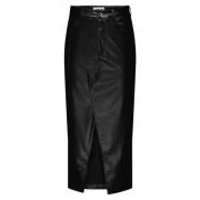 Metalen Lange Rok met Elyna Stijl Only , Black , Dames