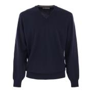 Luxe Cashmere Trui met Verfijnd Detail Brunello Cucinelli , Blue , Her...