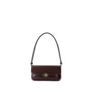 Bruine leren schoudertas met handvat Tory Burch , Brown , Dames