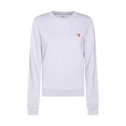 Lichtgrijze Katoenen Sweatshirt Maison Kitsuné , Gray , Dames