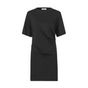 Zwarte Jersey Jurk met Plooien Modström , Black , Dames