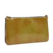 Pre-owned Leather pouches Louis Vuitton Vintage , Green , Dames