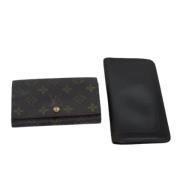 Pre-owned Leather wallets Louis Vuitton Vintage , Black , Dames