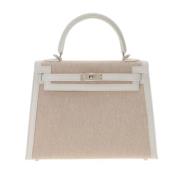 Pre-owned Leather handbags Hermès Vintage , White , Dames