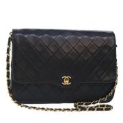 Pre-owned Leather chanel-bags Chanel Vintage , Black , Dames