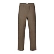 Linnen broek met trekkoord en regular fit Samsøe Samsøe , Brown , Here...