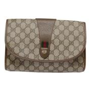 Pre-owned Canvas clutches Gucci Vintage , Beige , Dames