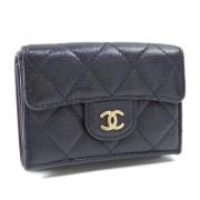 Pre-owned Leather wallets Chanel Vintage , Black , Dames