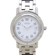 Pre-owned Metal watches Hermès Vintage , White , Dames