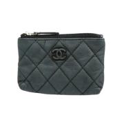 Pre-owned Leather wallets Chanel Vintage , Black , Dames