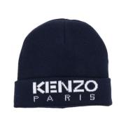 Blauwe kinderhoeden met geborduurd logo Kenzo , Blue , Heren