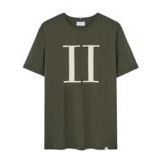 Groene Bedrukte T-shirt Les Deux , Green , Heren