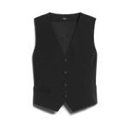 Zwarte Jersey Katoenen Gilet Jas Max Mara , Black , Dames