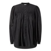 Gerookte katoenen blouse in zwart Isabel Marant , Black , Dames