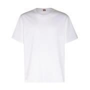 Wit Katoenen T-shirt met Logopatch Thom Browne , White , Heren