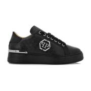 Monogram Low-Top Zwarte Sneakers Philipp Plein , Black , Heren