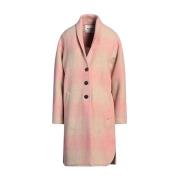 Roze Wollen Blend Geruite Jas Isabel Marant Étoile , Pink , Dames