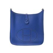 Pre-owned Leather shoulder-bags Hermès Vintage , Blue , Dames