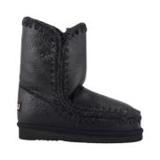 Geëmbosseerde Spyral Zwarte Eskimo Laarzen Mou , Black , Dames