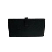 Pre-owned Leather wallets Hermès Vintage , Black , Dames