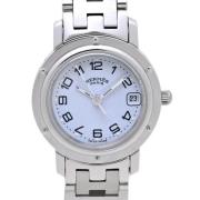 Pre-owned Metal watches Hermès Vintage , White , Dames