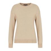 Gouden Trui Lange Mouw Drop Schouder Armani Exchange , Beige , Dames