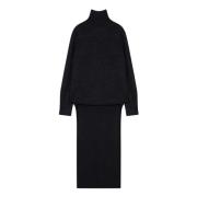 Turtleneck Gebreide Jurk Givenchy , Black , Dames