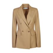 Beige Wollen Jas voor Vrouwen Max Mara , Beige , Dames