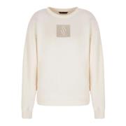 Logo Sweaters Ronde Hals Lange Mouw Armani Exchange , Beige , Dames