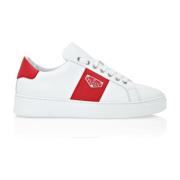 Witte leren lage sneakers embleem Philipp Plein , White , Heren