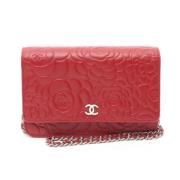 Pre-owned Leather wallets Chanel Vintage , Red , Dames