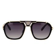 Luxe Vierkante Gepolariseerde Zonnebril Philipp Plein , Black , Unisex