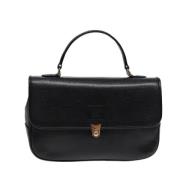 Pre-owned Leather handbags Burberry Vintage , Black , Dames