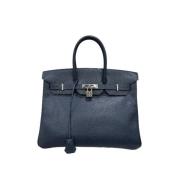 Pre-owned Leather handbags Hermès Vintage , Blue , Dames