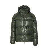 Glanzende Gewatteerde Jas met Merkdetail Pyrenex , Green , Dames