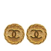 Pre-owned Metal earrings Chanel Vintage , Yellow , Dames