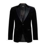 Fluwelen slim fit smokingjasje Hugo Boss , Black , Heren