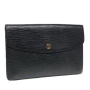 Pre-owned Leather clutches Louis Vuitton Vintage , Black , Dames