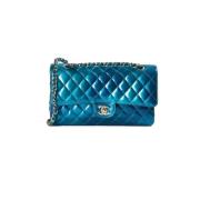 Pre-owned Leather shoulder-bags Chanel Vintage , Blue , Dames