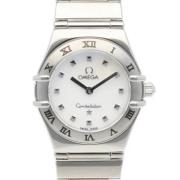 Pre-owned Stainless Steel watches Omega Vintage , White , Dames