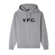 Velours Biologisch Katoen Hoodie A.p.c. , Gray , Heren