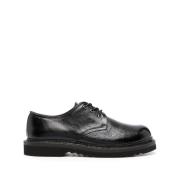 Zwarte Gebarsten Lakleren Derby Schoen Our Legacy , Black , Heren