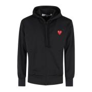 Rode Embleem Sweater Comme des Garçons Play , Black , Heren