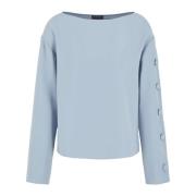 Bootnek Lange Mouw Top Emporio Armani , Blue , Dames