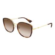 Stijlvolle zonnebril in Havana/Brown Shaded Gucci , Brown , Dames