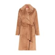 Bruine Alpaca Wollen Jas Max Mara , Brown , Dames