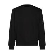 Zwarte katoenen sweatshirt met logopatch C.p. Company , Black , Heren