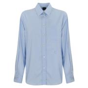 Katoenen Oxford Overhemd met Lange Mouwen Pinko , Blue , Dames