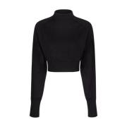 Zwarte Korte Wol Turtleneck Sweater Sportmax , Black , Dames