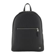 Logo Patroon Rits Sluiting Gevoerde Tas Armani Exchange , Black , Here...